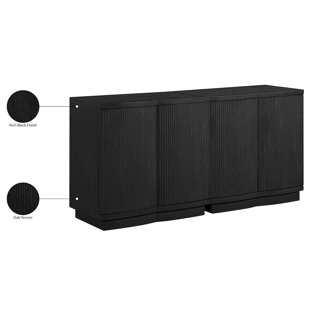 Aveline Black Oak Veneer 2pc. Sideboard/Buffet