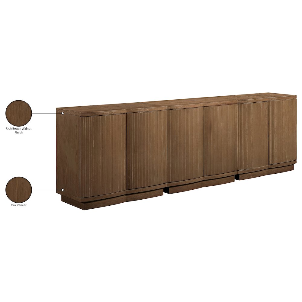 Aveline Brown Oak Veneer 3pc. Sideboard/Buffet