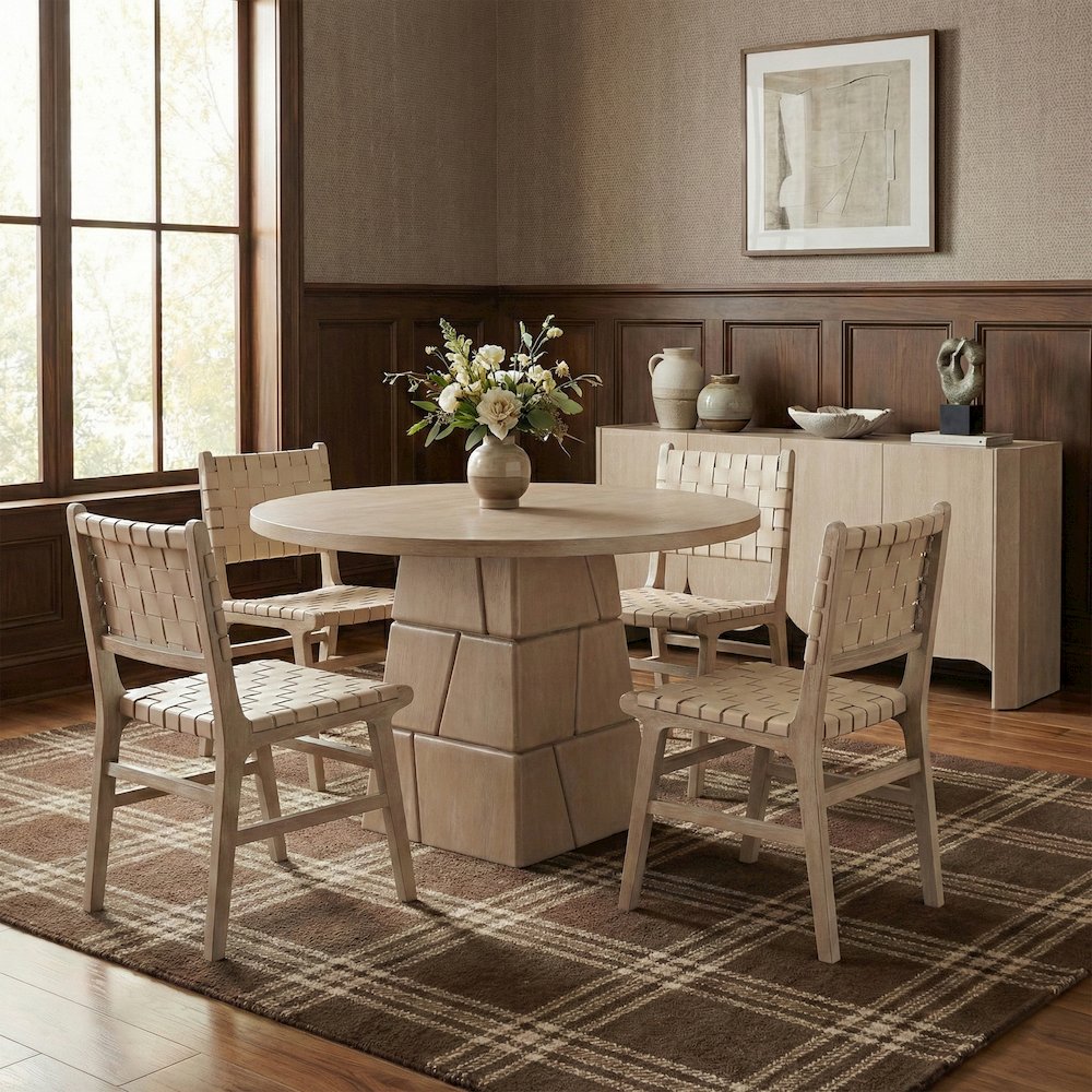 Entwine Beige Vegan Leather Upholstered Dining Chair