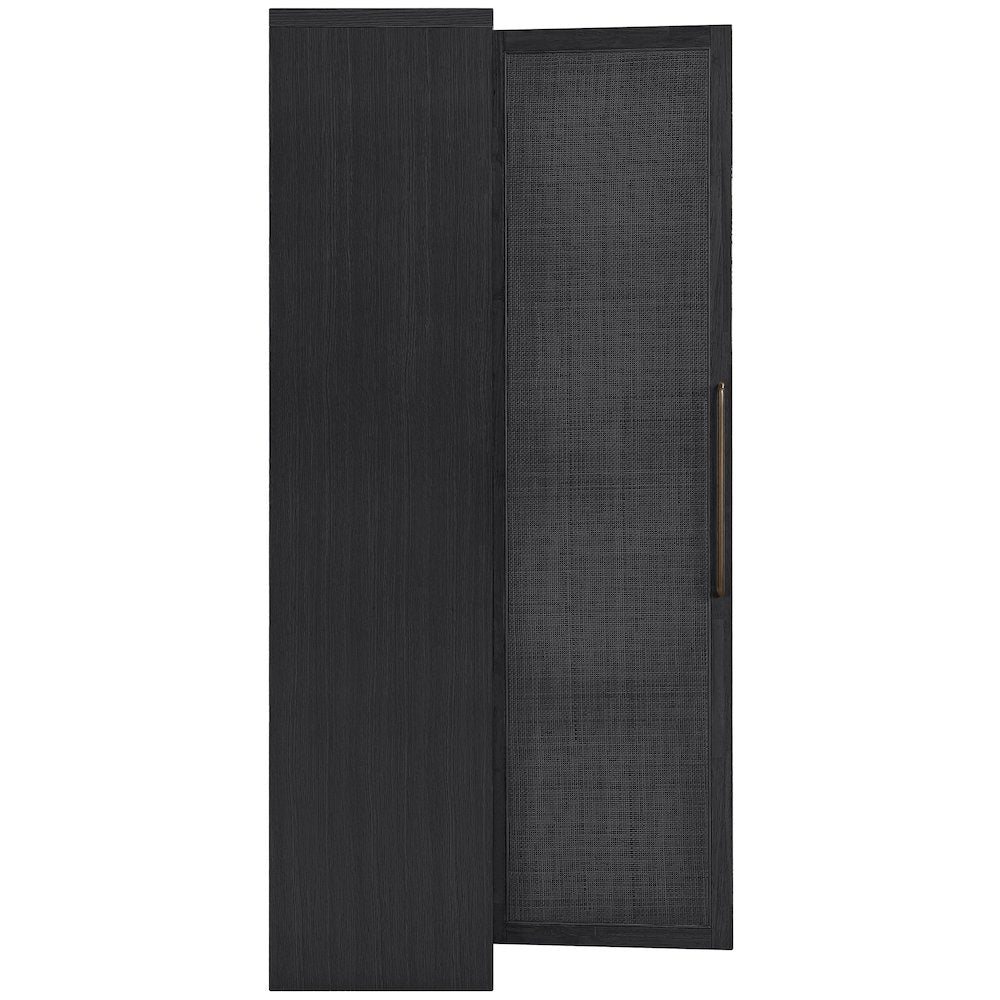 Vana Black Solid Wood Storage Cabinet