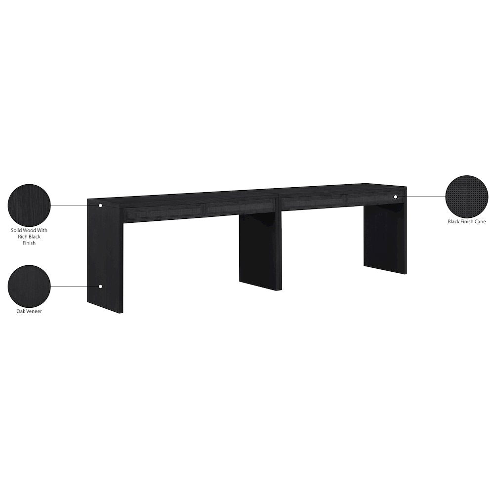Avro Black Solid Wood And Oak Veneer 2pc. Desk