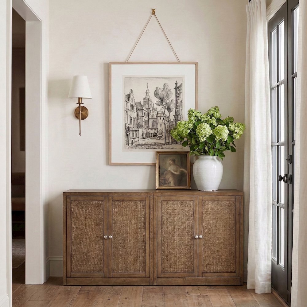 Vero Brown Solid Wood And Oak Veneer 2pc. Sideboard/Buffet