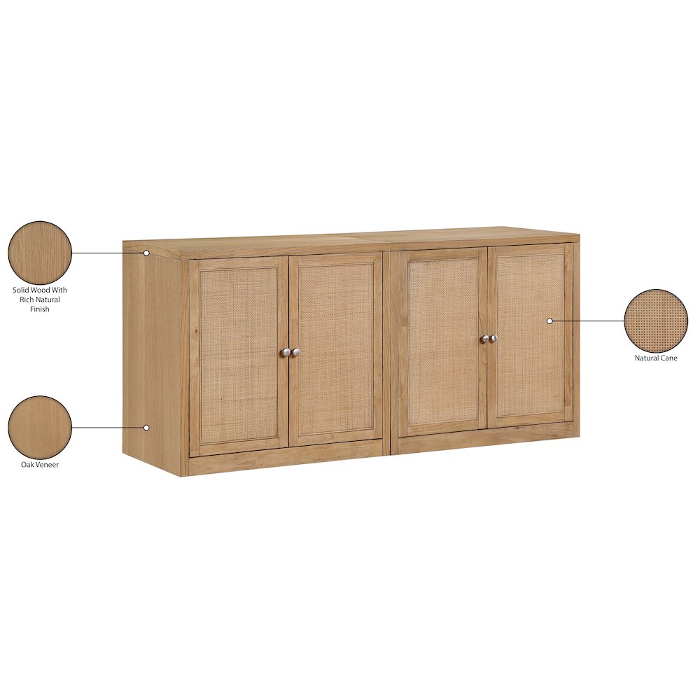 Vero Natural Solid Wood And Oak Veneer 2pc. Sideboard/Buffet