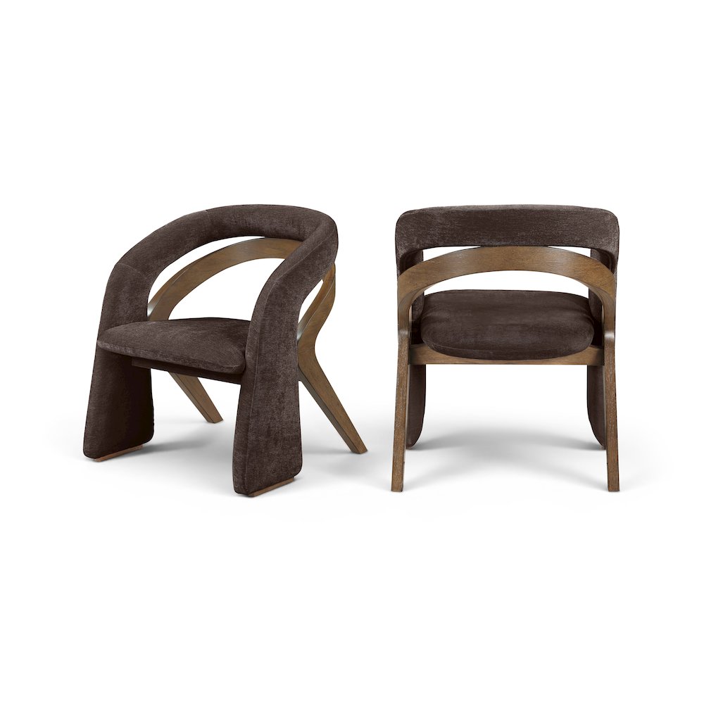 Riven Brown Performance Fabric Upholstered Dining Chair