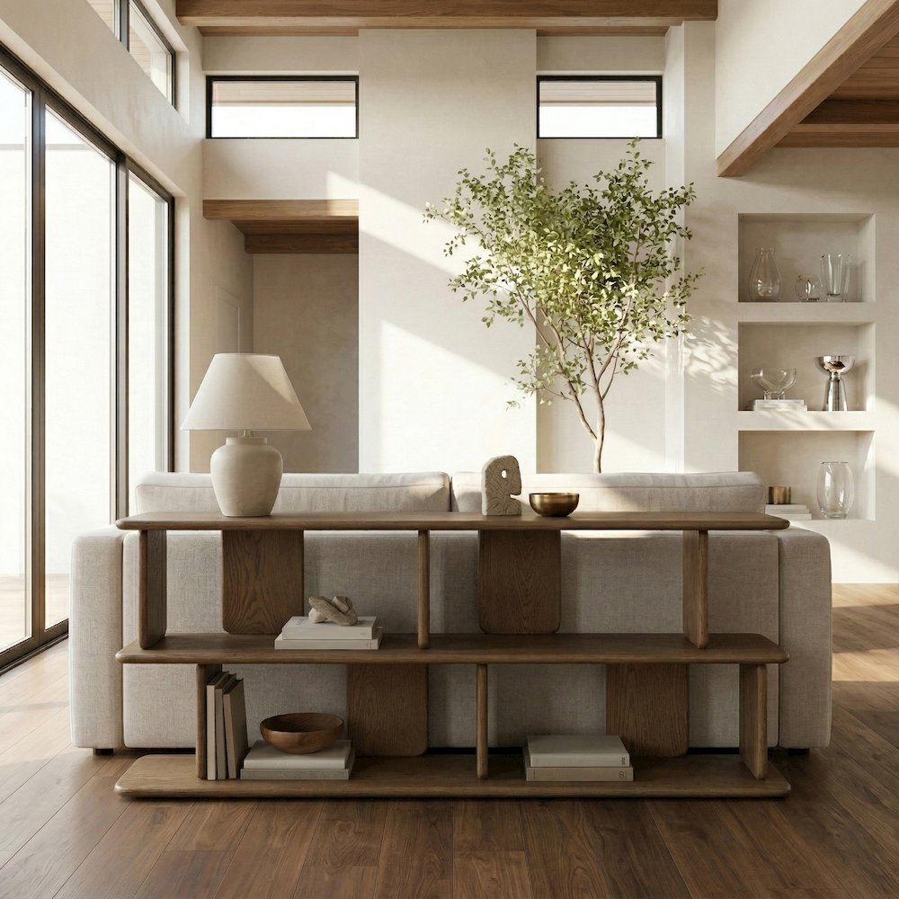 Nexa Brown Solid Wood And Oak Veneer Media Console
