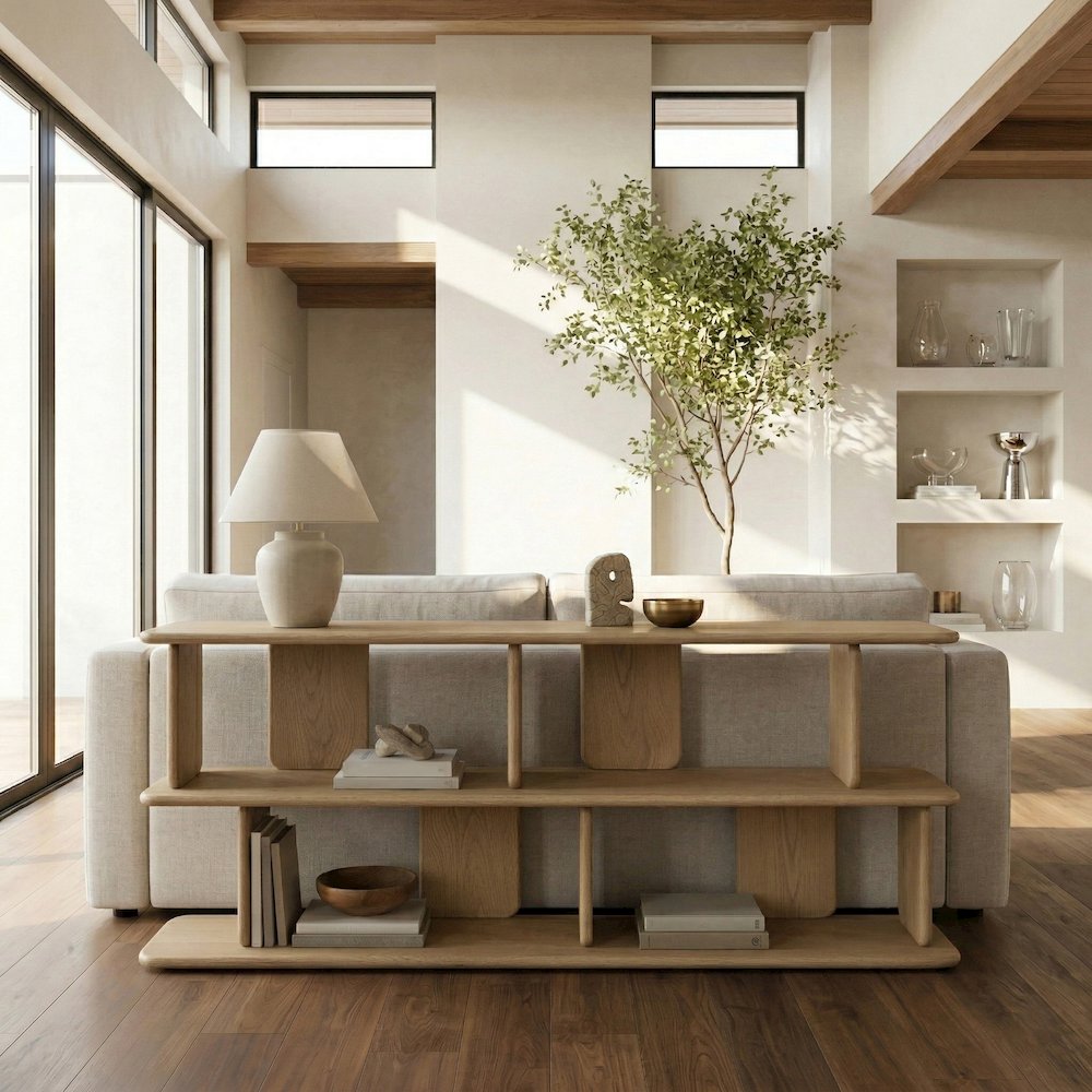 Nexa Natural Solid Wood And Oak Veneer Media Console