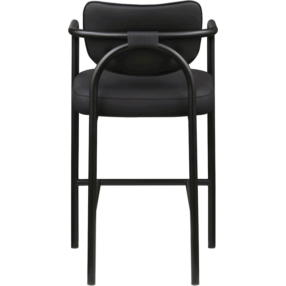 Serava Black Vegan Leather Upholstered Bar Stool