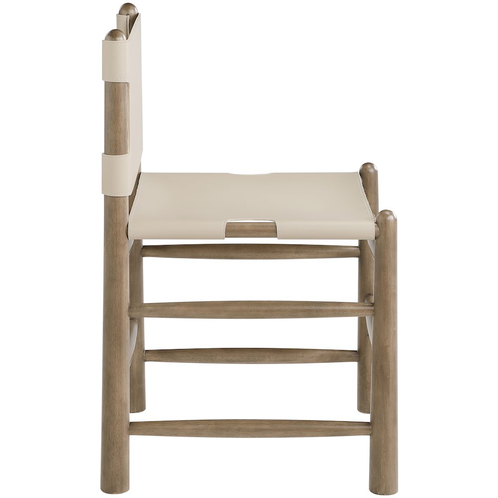 Santos Beige Vegan Leather Upholstered Dining Chair, Set of 2