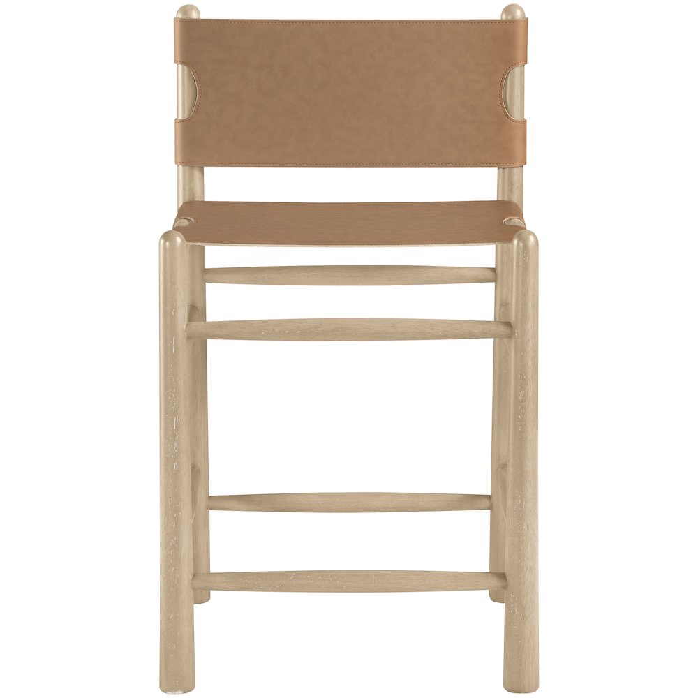 Santos Brown Vegan Leather Upholstered Counter Stool
