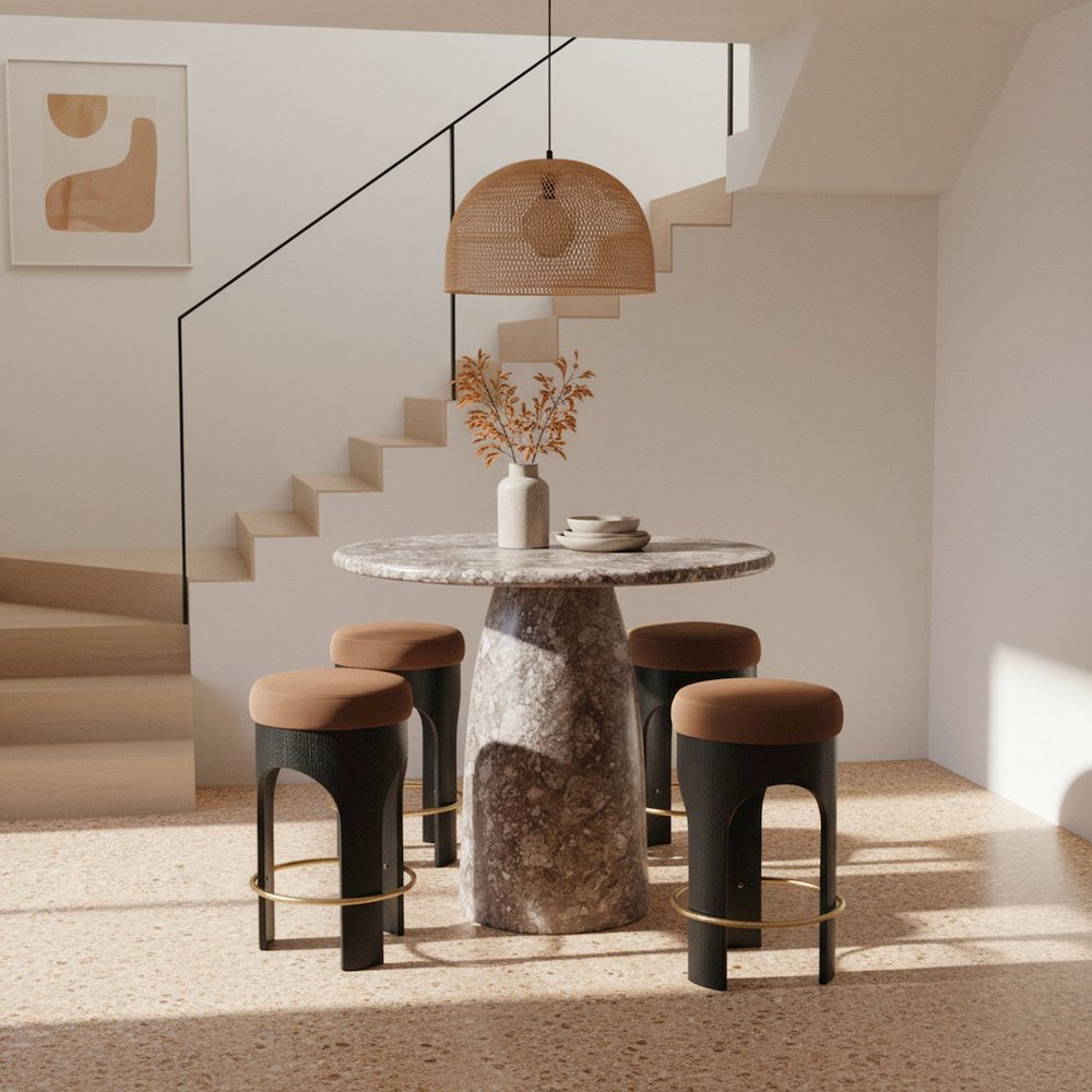 Cosenza Brown Concrete Indoor/Outdoor Bar Table