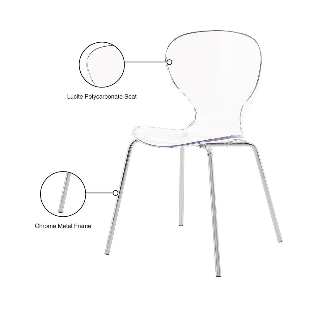 Clarion Chrome Metal Dining Chair, Set of 2