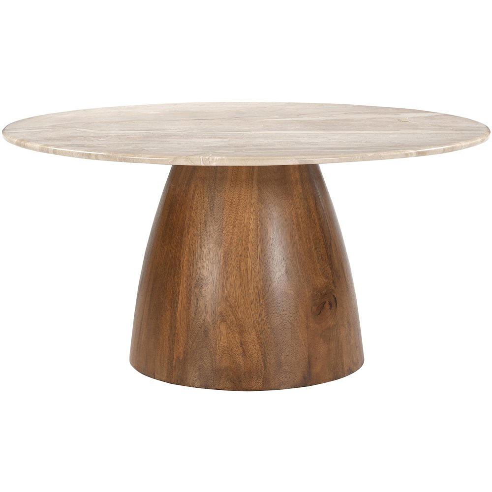 Liona Beige Marble And Mango Wood Coffee Table