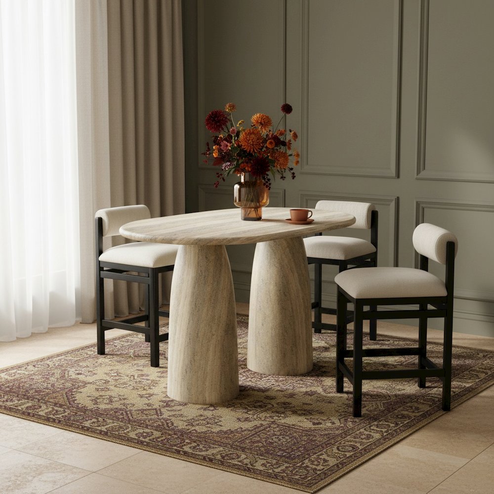 Cosenza Travertine Concrete Indoor/Outdoor Bar Table (3 Boxes)