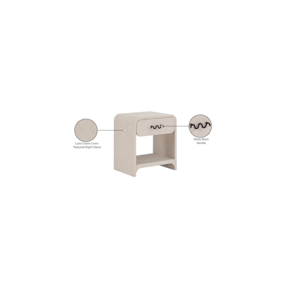 Medley Cream Night Stand / Side Table