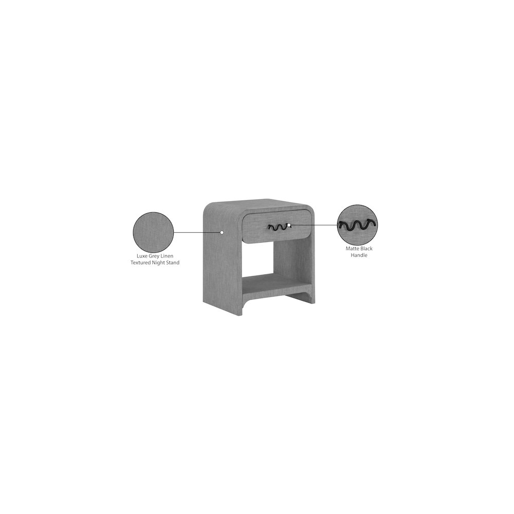 Medley Grey Night Stand / Side Table