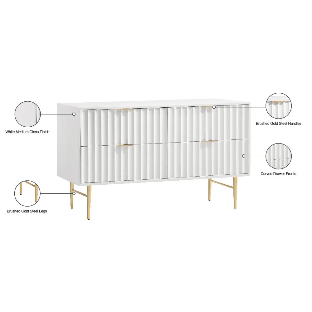 Modernist White Gloss Dresser