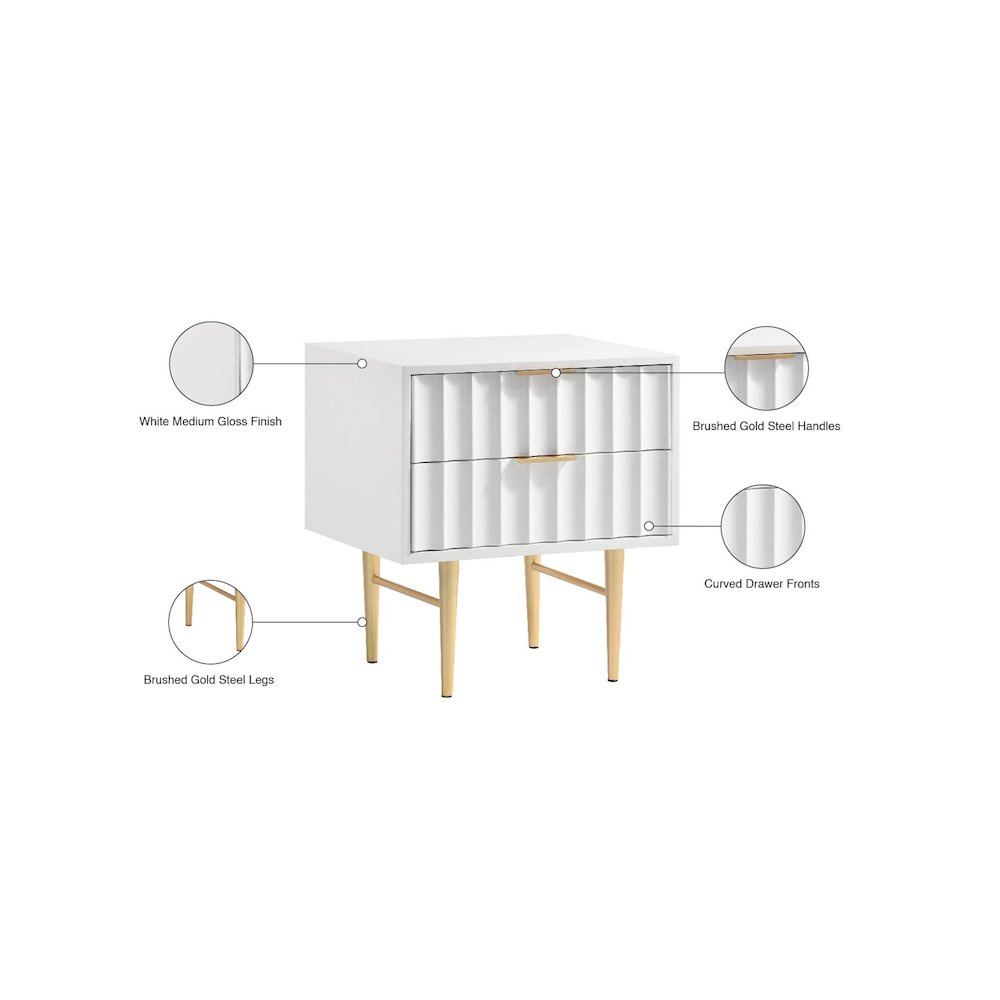 Modernist White Gloss Night Stand