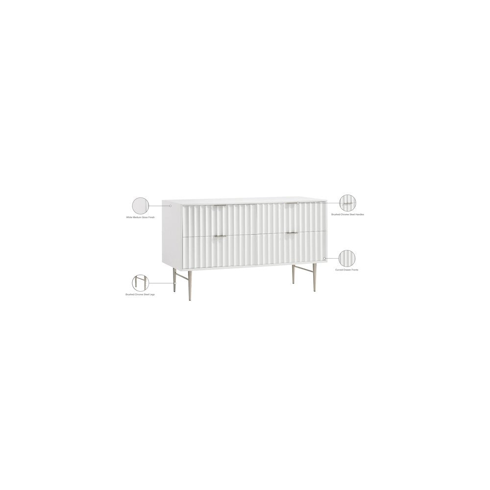 Modernist White Gloss Dresser