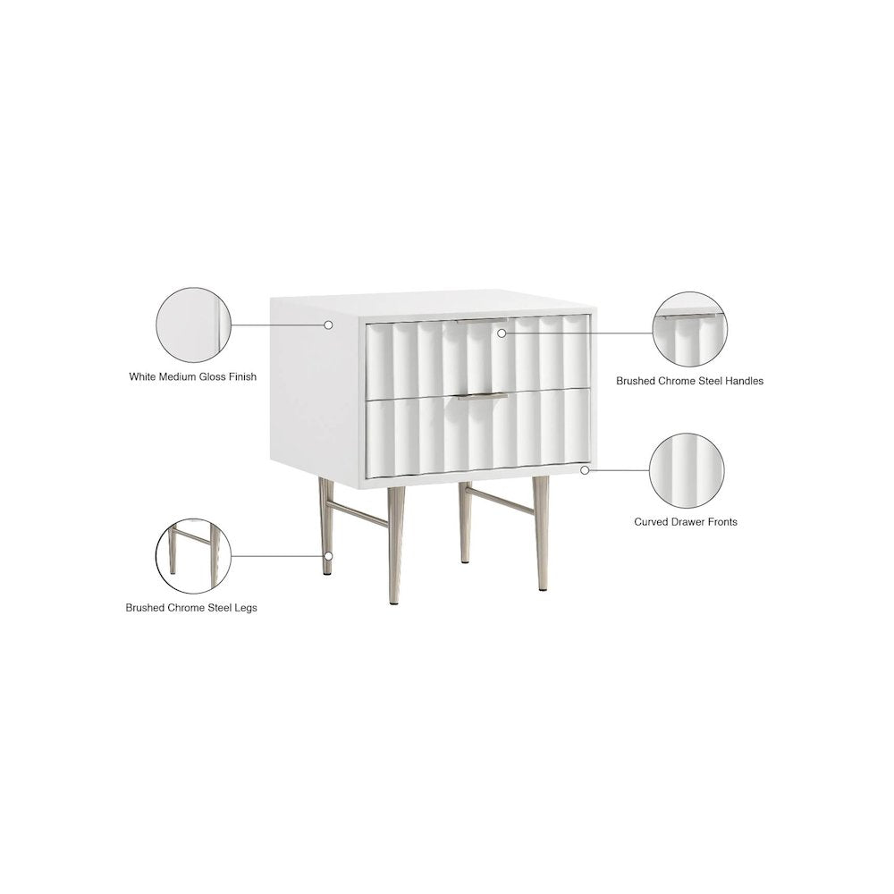 Modernist White Gloss Night Stand