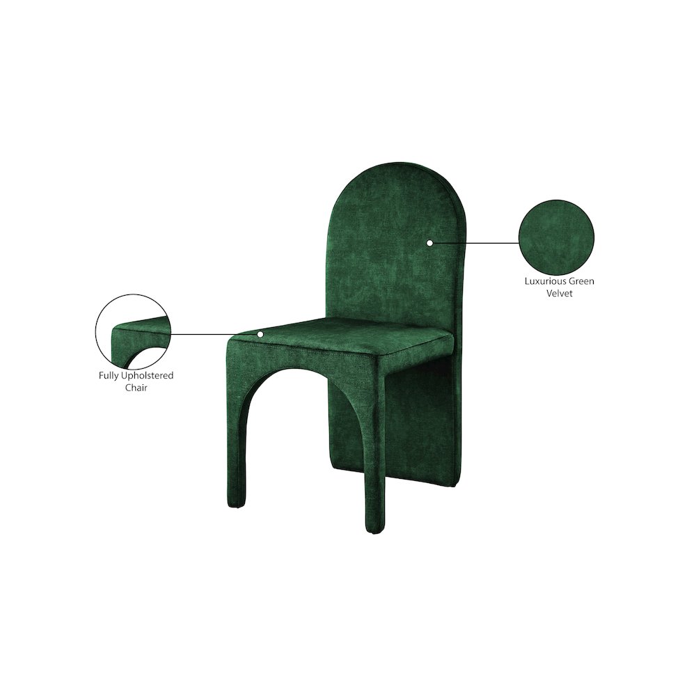 Summer Green Velvet Dining Side Chair, Set of 2