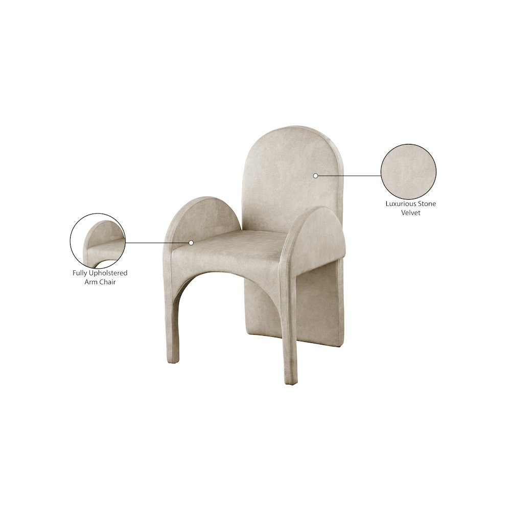 Summer Stone Velvet Dining Arm Chair, Set of 2