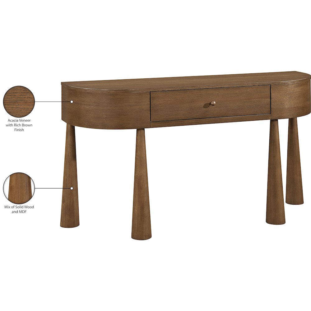 Oasis Brown Acacia Veneer And Solid Wood Console Table