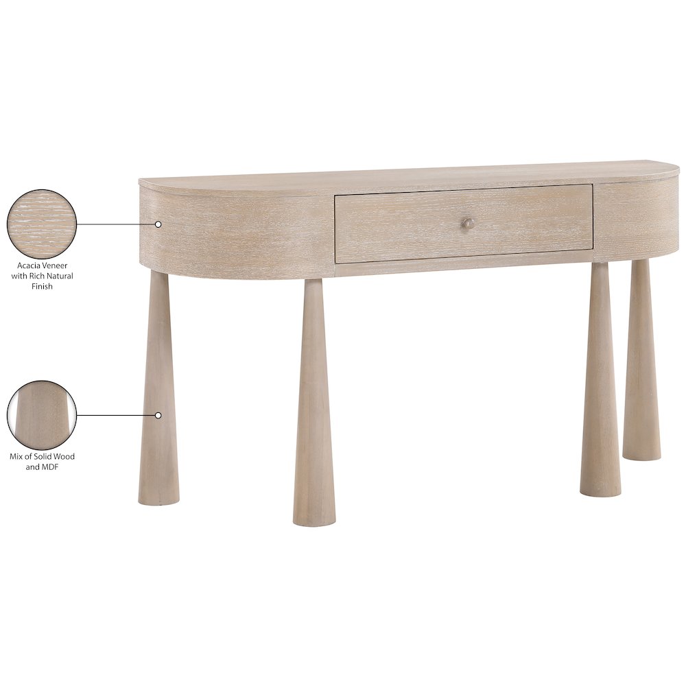 Oasis Natural Acacia Veneer And Solid Wood Console Table