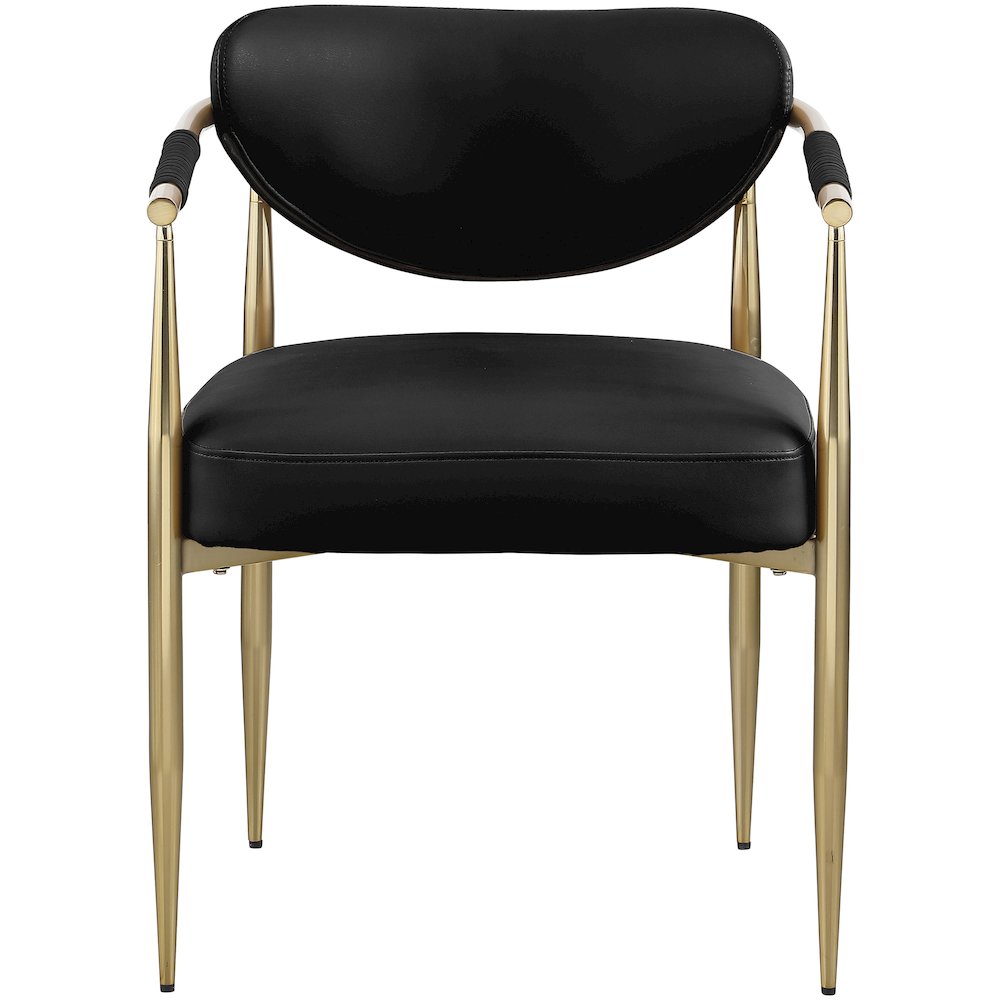 Virella Black Vegan Leather Upholstered Dining Chair, Set of 2