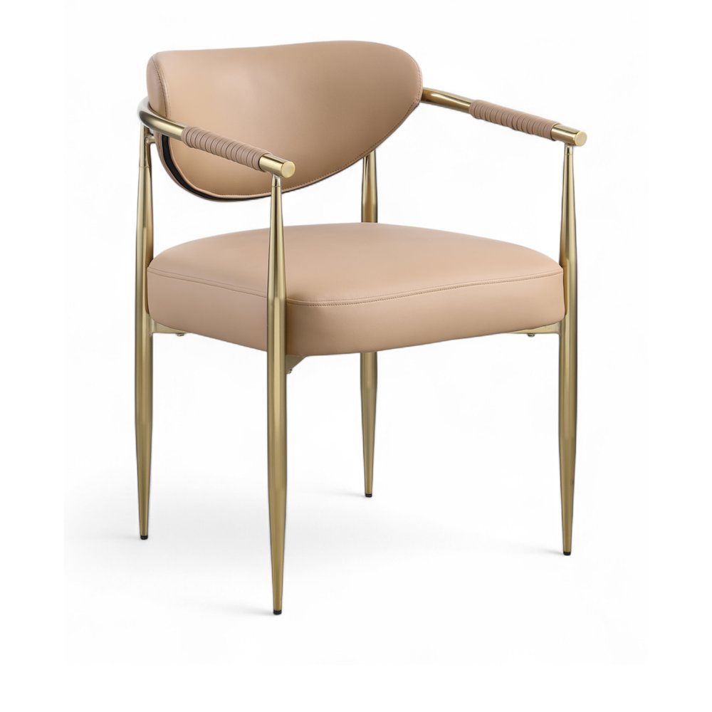 Virella Tan Vegan Leather Upholstered Dining Chair, Set of 2