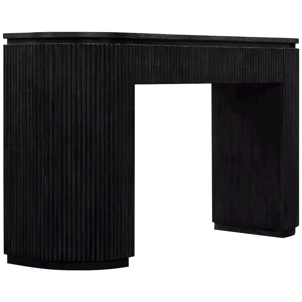 Astrid Black Solid Wood And Oak Veneer Console Table