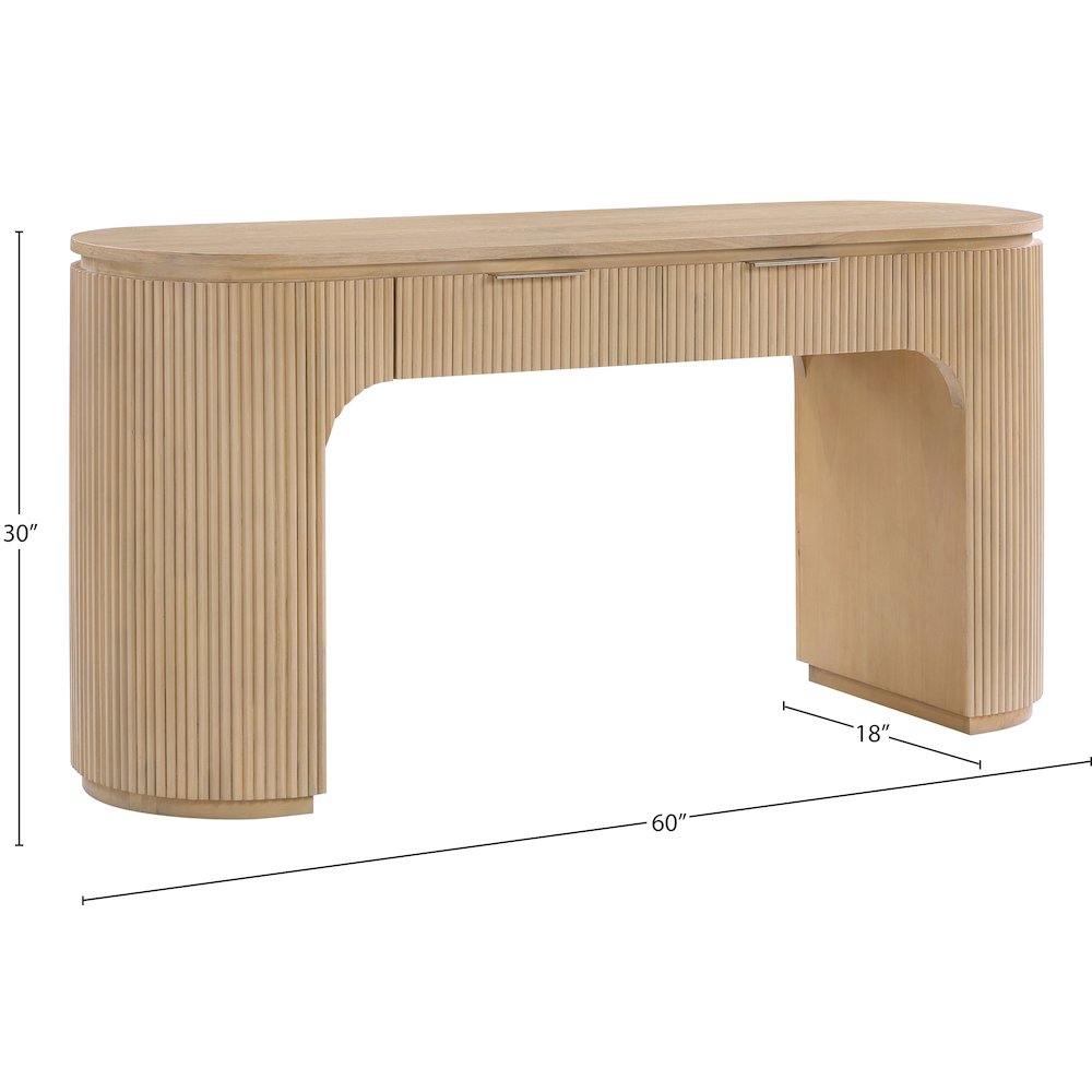 Astrid Natural Solid Wood And Oak Veneer Desk