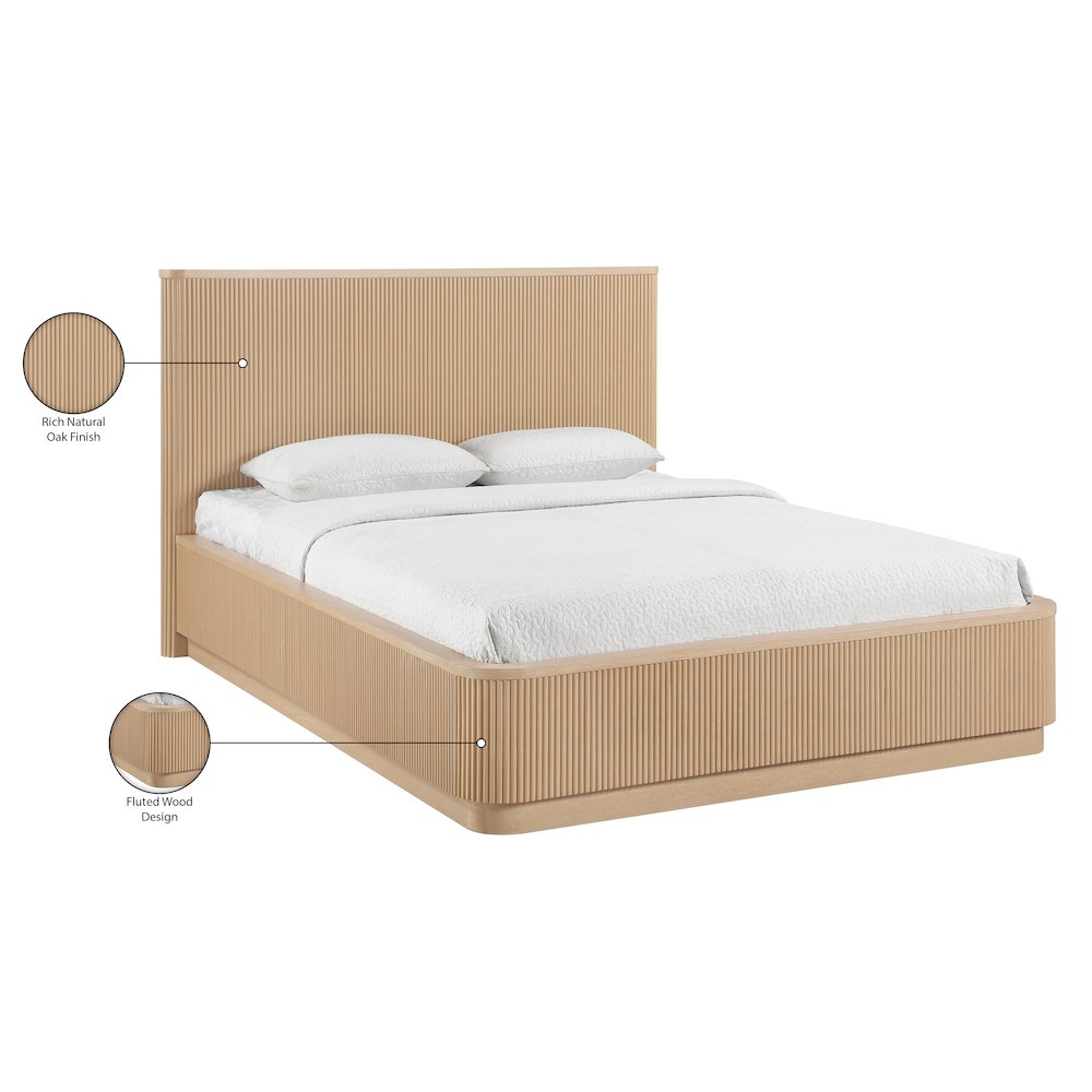 Astrid Natural Solid Wood And Oak Veneer King Bed (3 Boxes)