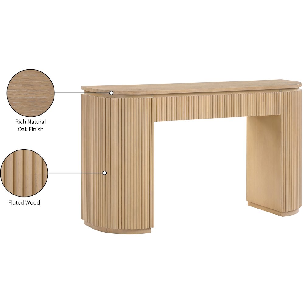 Astrid Natural Solid Wood And Oak Veneer Console Table