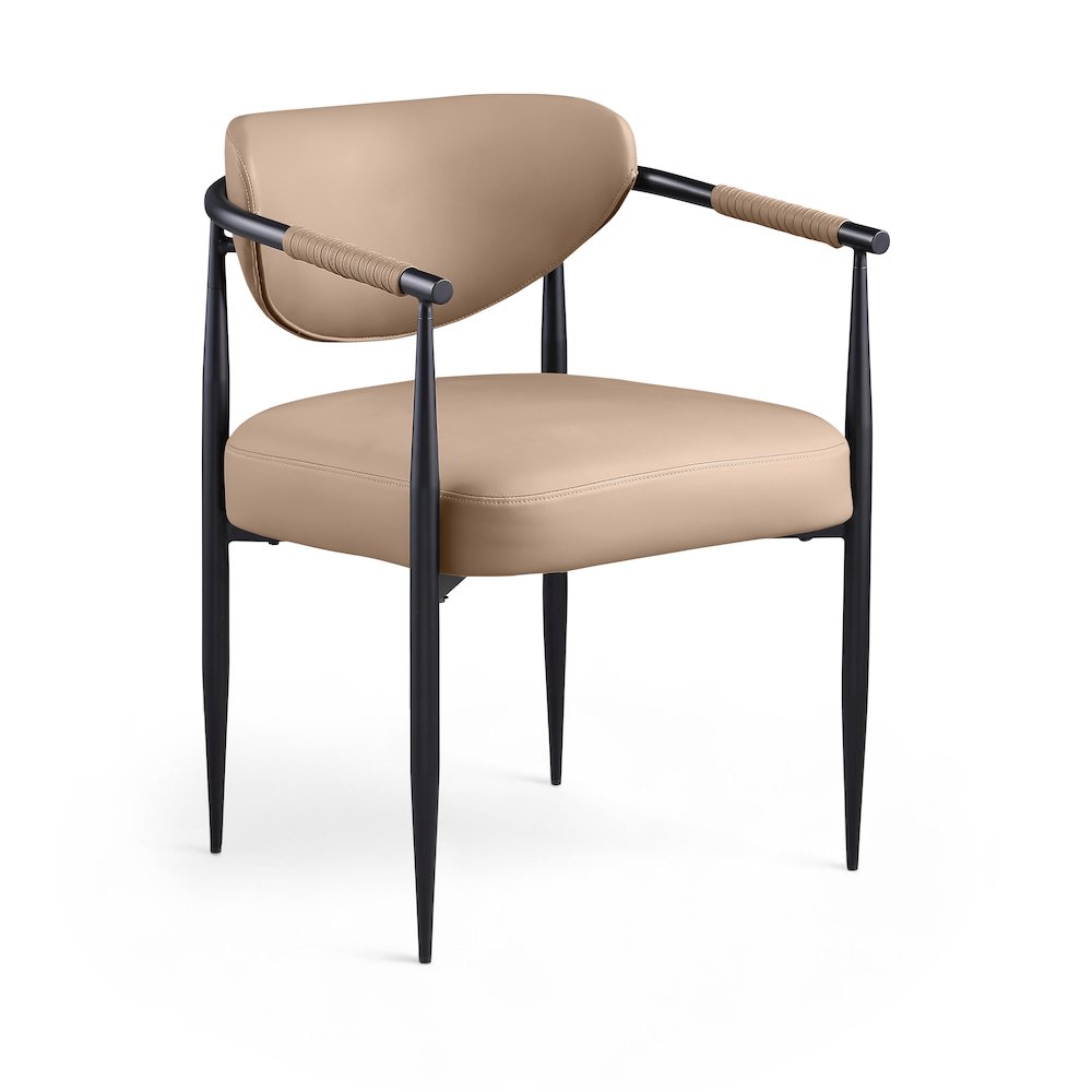 Virella Tan Vegan Leather Upholstered Dining Chair, Set of 2