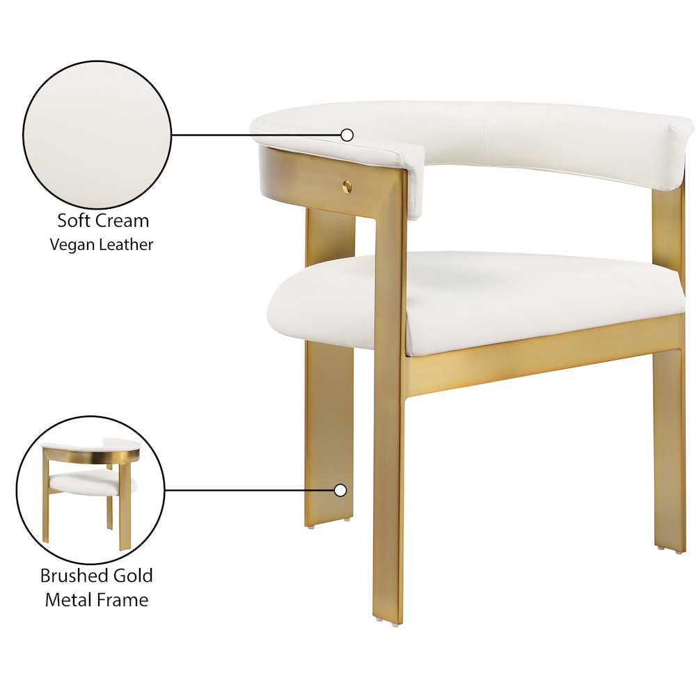Romeo Cream Vegan Leather Dining Chair, Set of 2