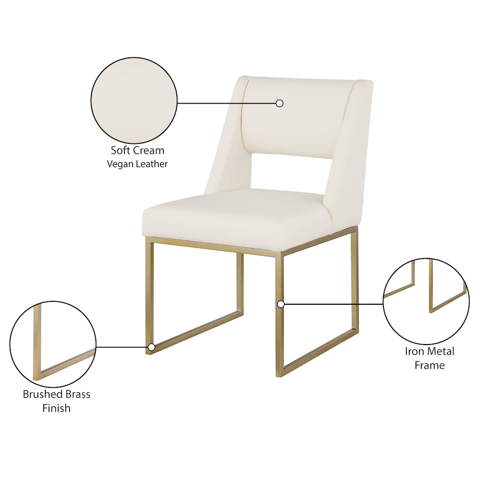 Jayce Cream Vegan Leather Dining Chair, Set of 2