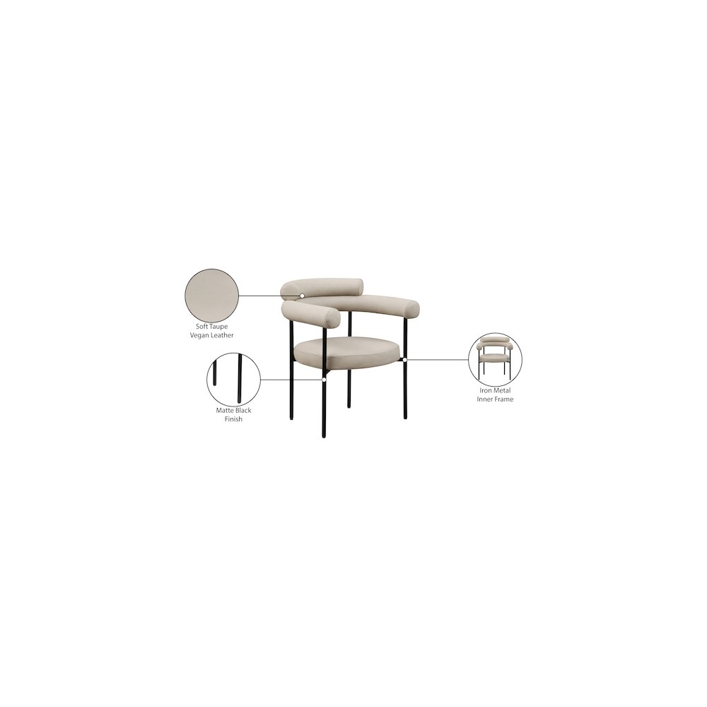 Blake Taupe Vegan Leather Dining Chair, Set of 2