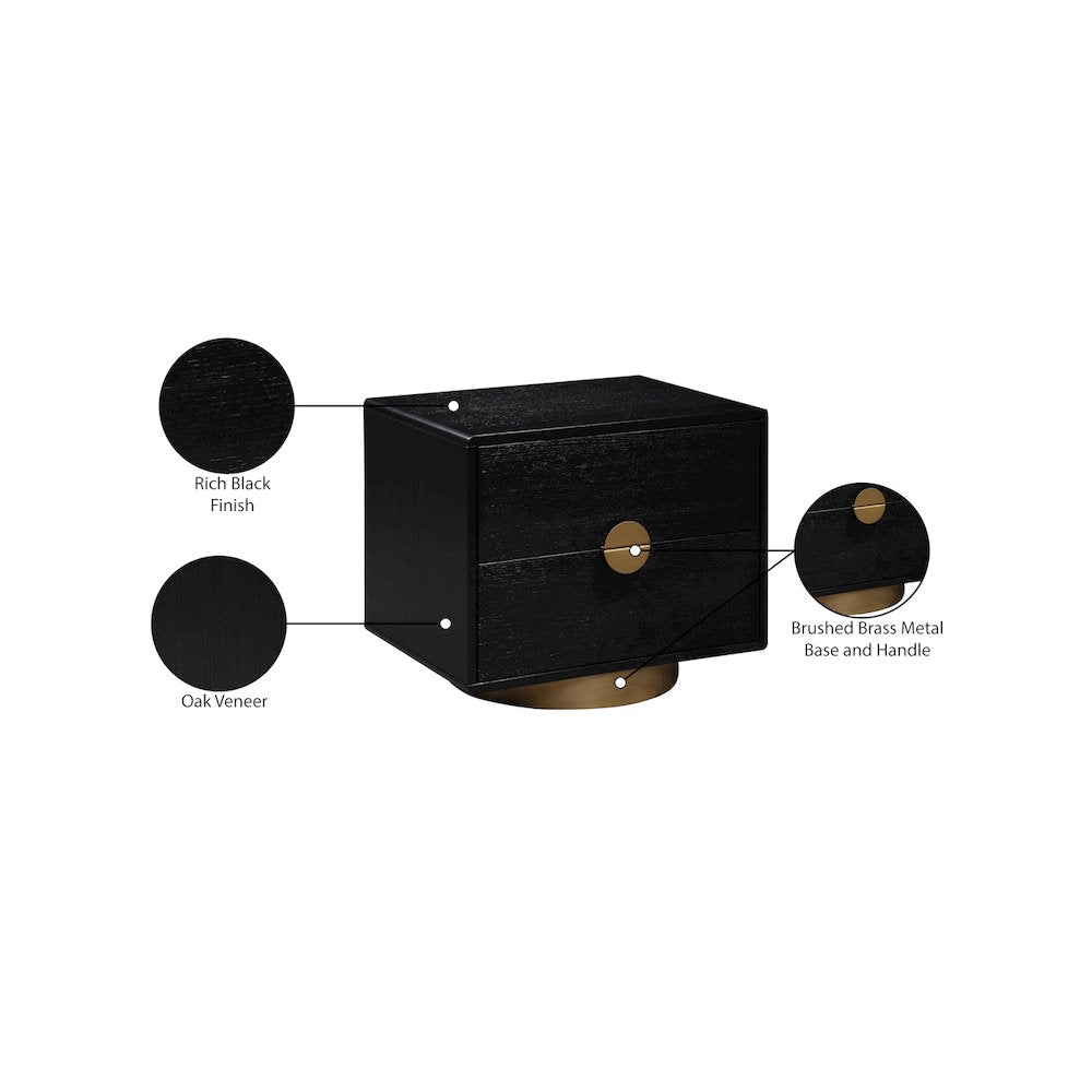 Wade Black Night Stand / Side Table