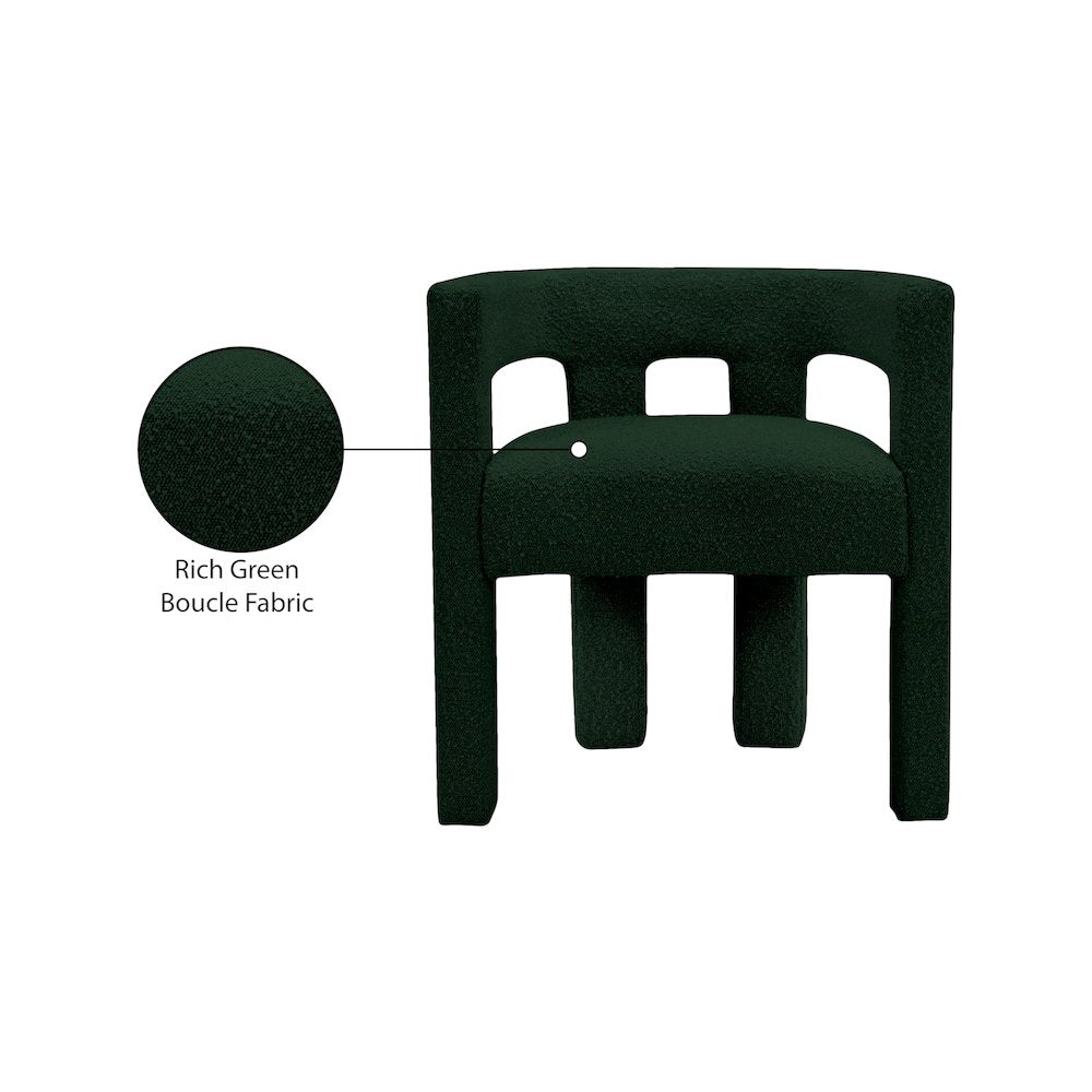 Athena Green Boucle Fabric Accent/Dining Chair