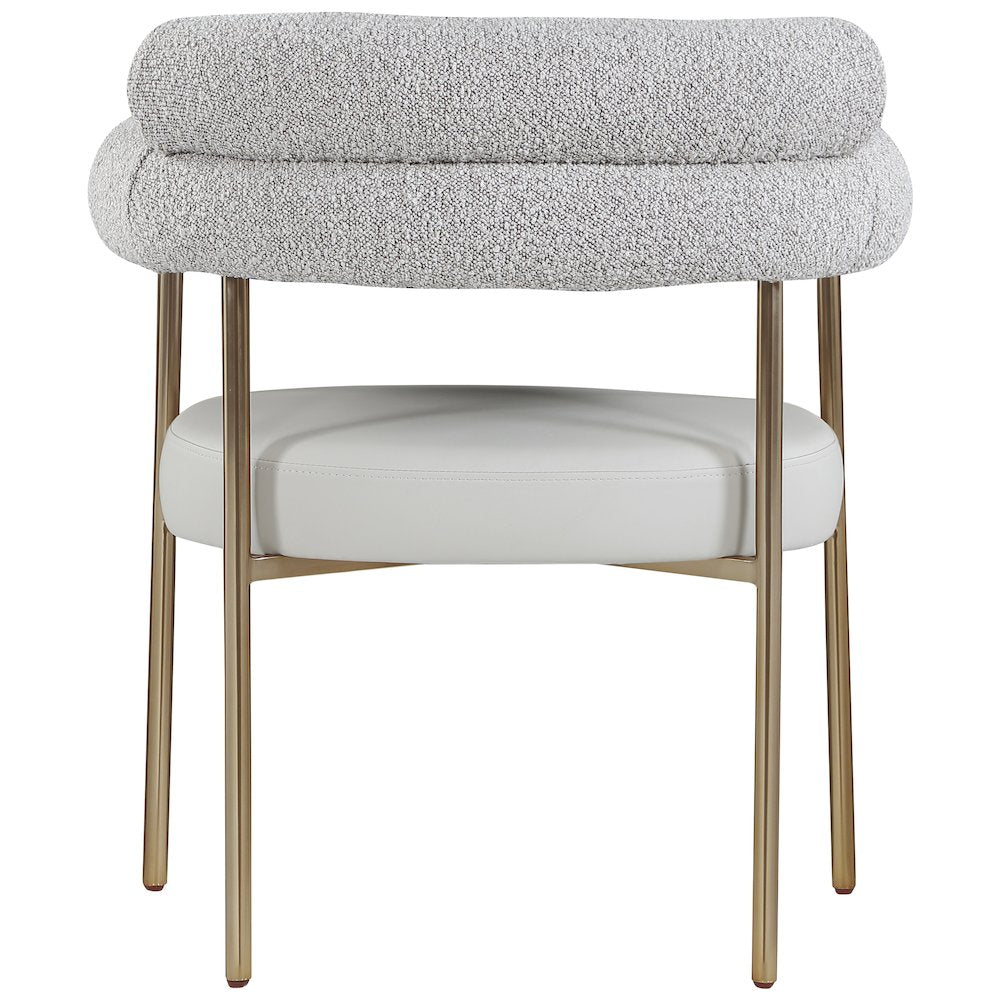 Blake Taupe Vegan Leather / Boucle Fabric Dining Chair, Set of 2