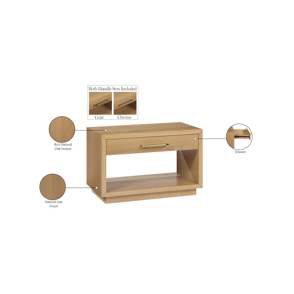 Avery Oak Wood Veneer Night Stand