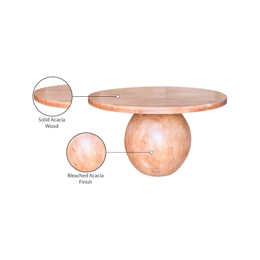 Halton Natural Acacia Wood Dining Table