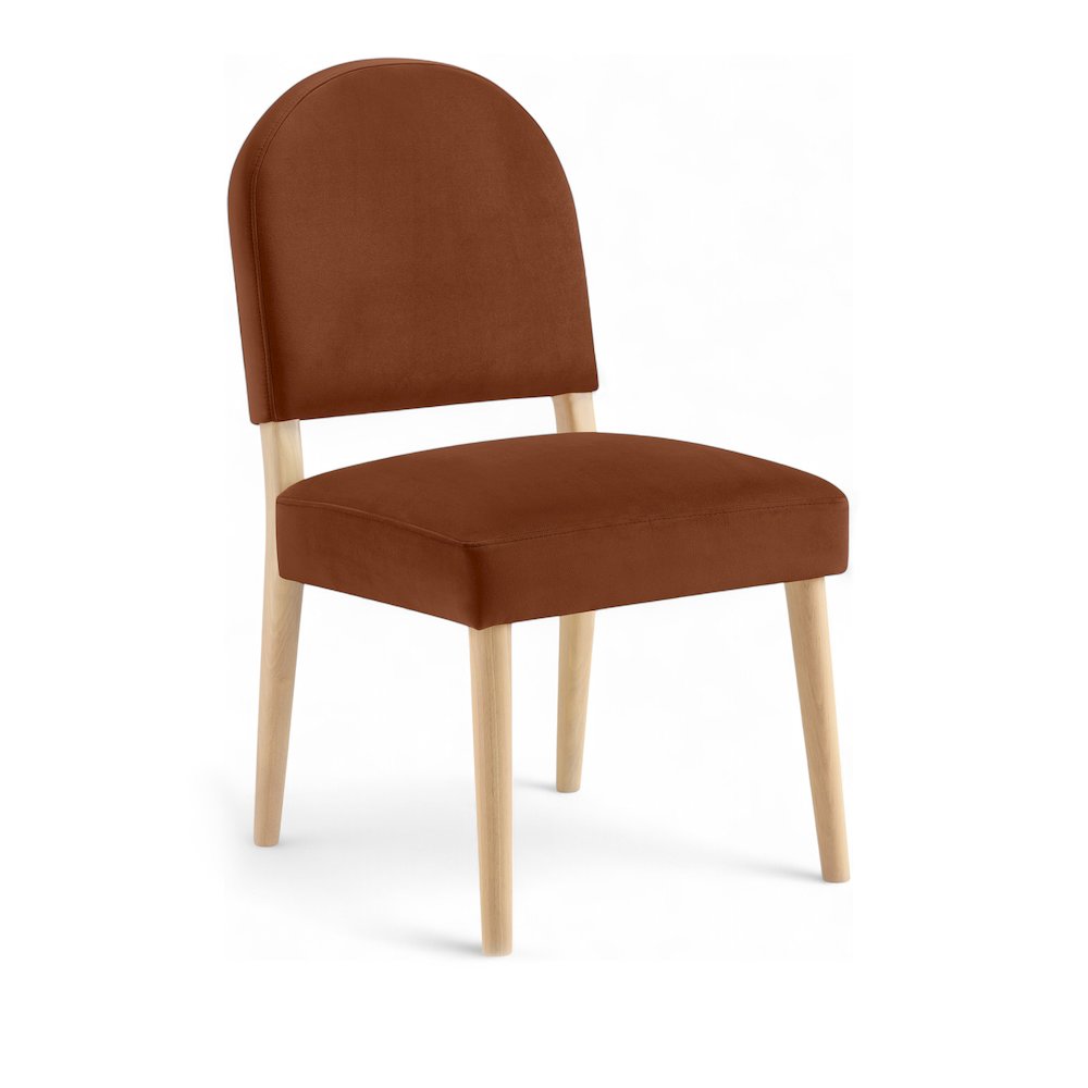Varinelle Cognac Velvet Upholstered Dining Chair, Set of 2