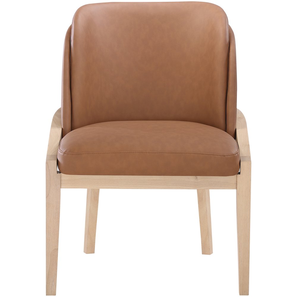 Navo Cognac Vegan Leather Upholstered Dining Chair