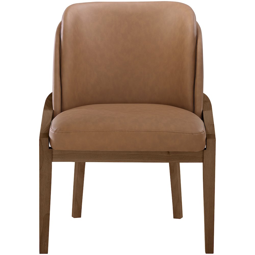 Navo Brown Vegan Leather Upholstered Dining Chair