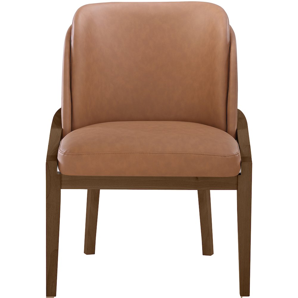 Navo Cognac Vegan Leather Upholstered Dining Chair
