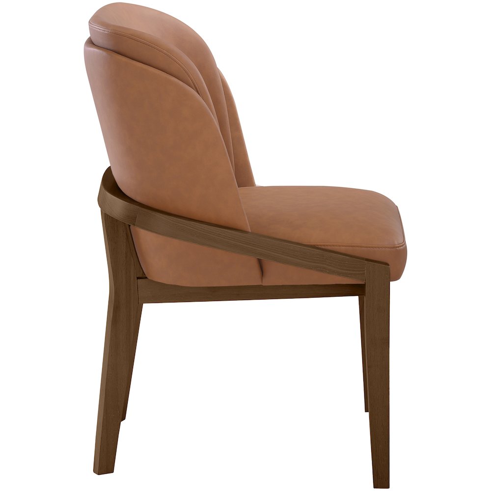 Navo Cognac Vegan Leather Upholstered Dining Chair