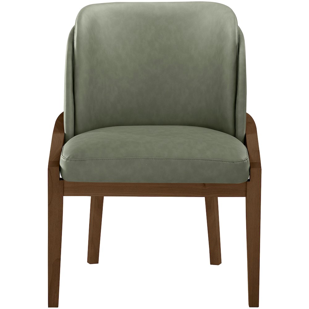 Navo Green Vegan Leather Upholstered Dining Chair
