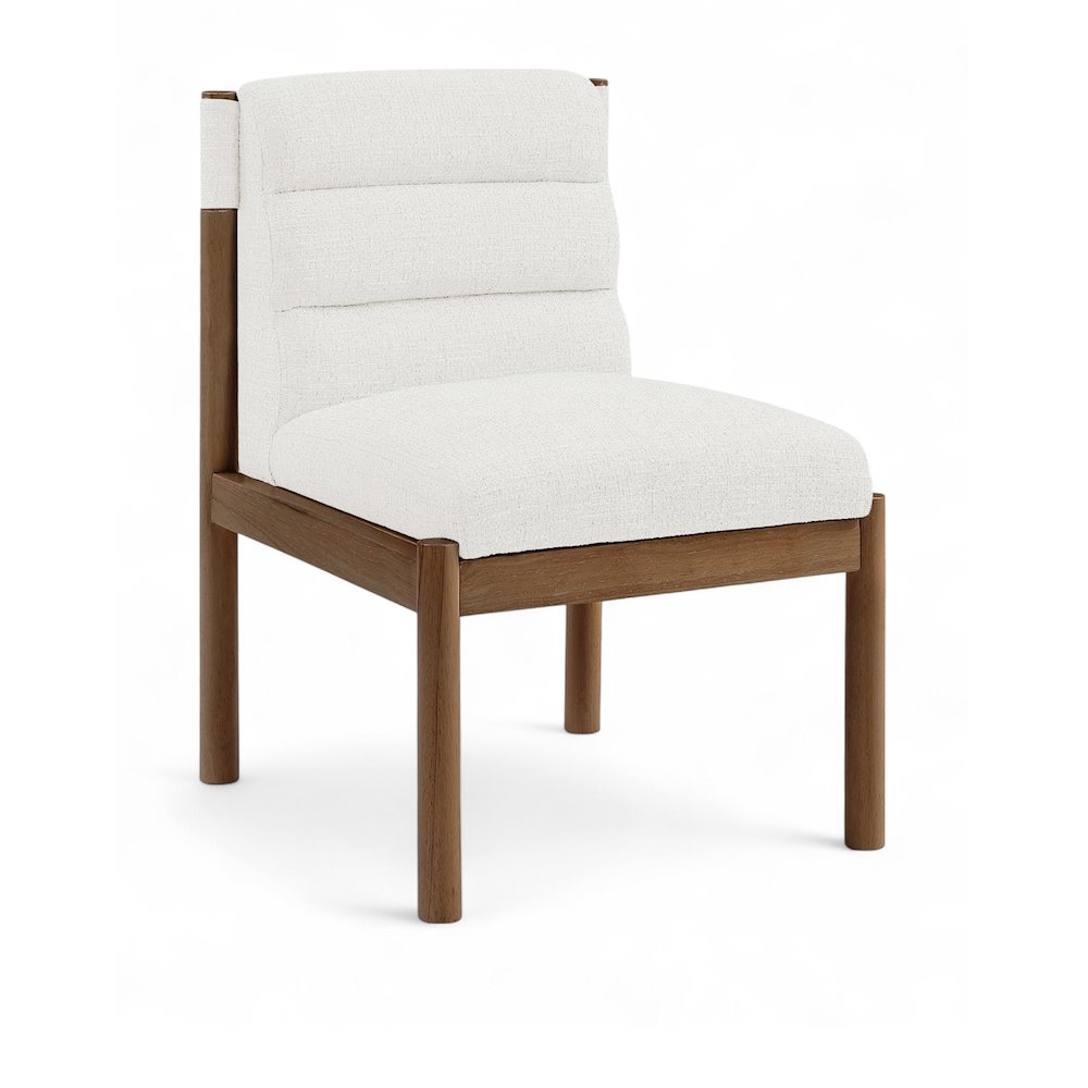 Eloura Cream Linen Textured Fabric Upholstered Dining Chair, Set of 2