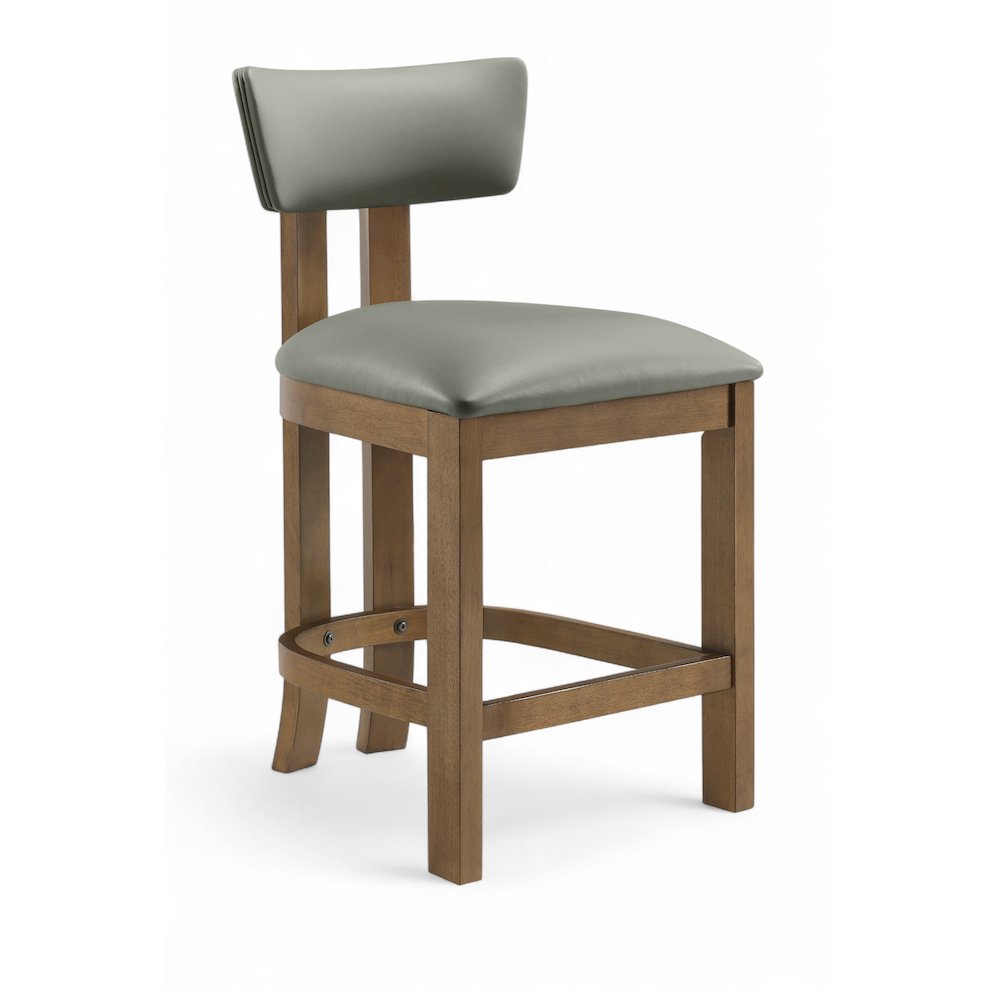 Lavrin Olive Vegan Leather Upholstered Counter Stool, Set of 2